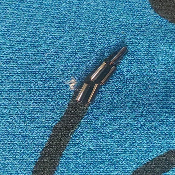 Stunning Blue Sweater w/Black Floral & Beaded Tunic Women's Sz Sm Or Slim Med - Picture 8 of 8